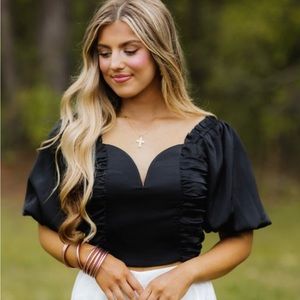 Black cropped top